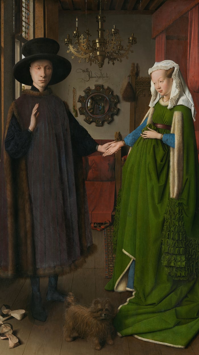 Jan van Eyck   The Arnolfini   portrait   reframed