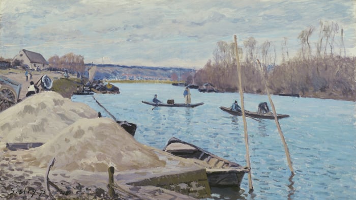 The Seine at Port-Marly, Piles of Sand