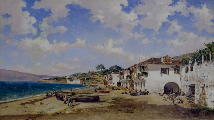 La ribera de Vigo, óleo sobre lienzo