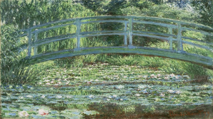 The Japanese Footbridge and the Water Lily Pool