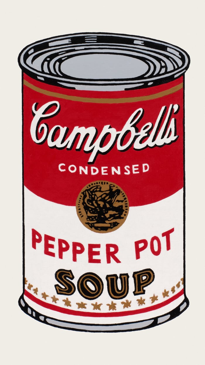 Richard Pettibone   Andy Warhol Large Campbell's Soup Can, Pepper Pot   reframed