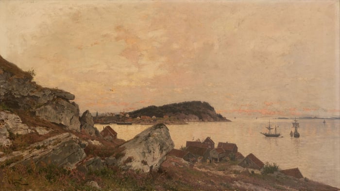 Fishermen's village at dusk