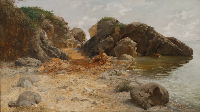 Felsige Küste bei Lovrano