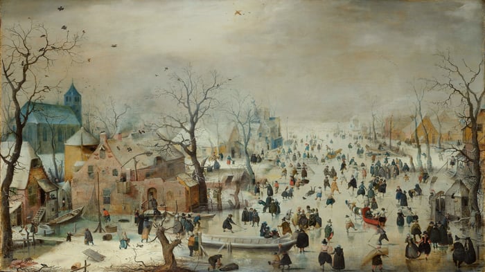 Winter Landscape with Ice Skaters