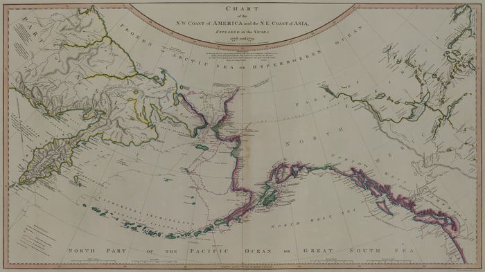 Chart of the coast of America and the N E coast of Asia, 1779