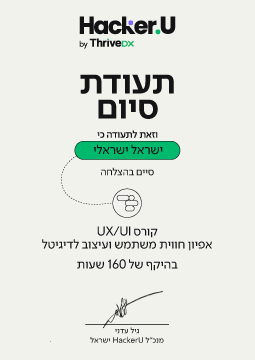 תעודת גמר קורס UX/UI &#8211; אפיון חווית משתמש ועיצוב לדיגיטל | בשילוב AI