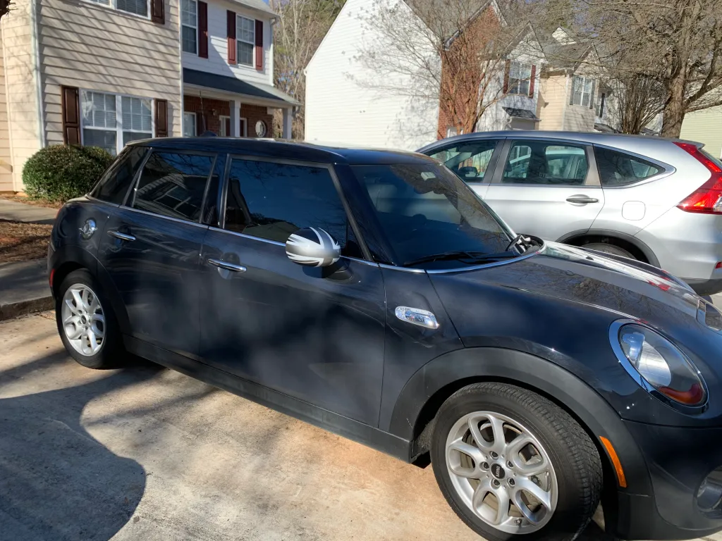 Mini Cooper with premium window tinting - mobile service Sandy Springs