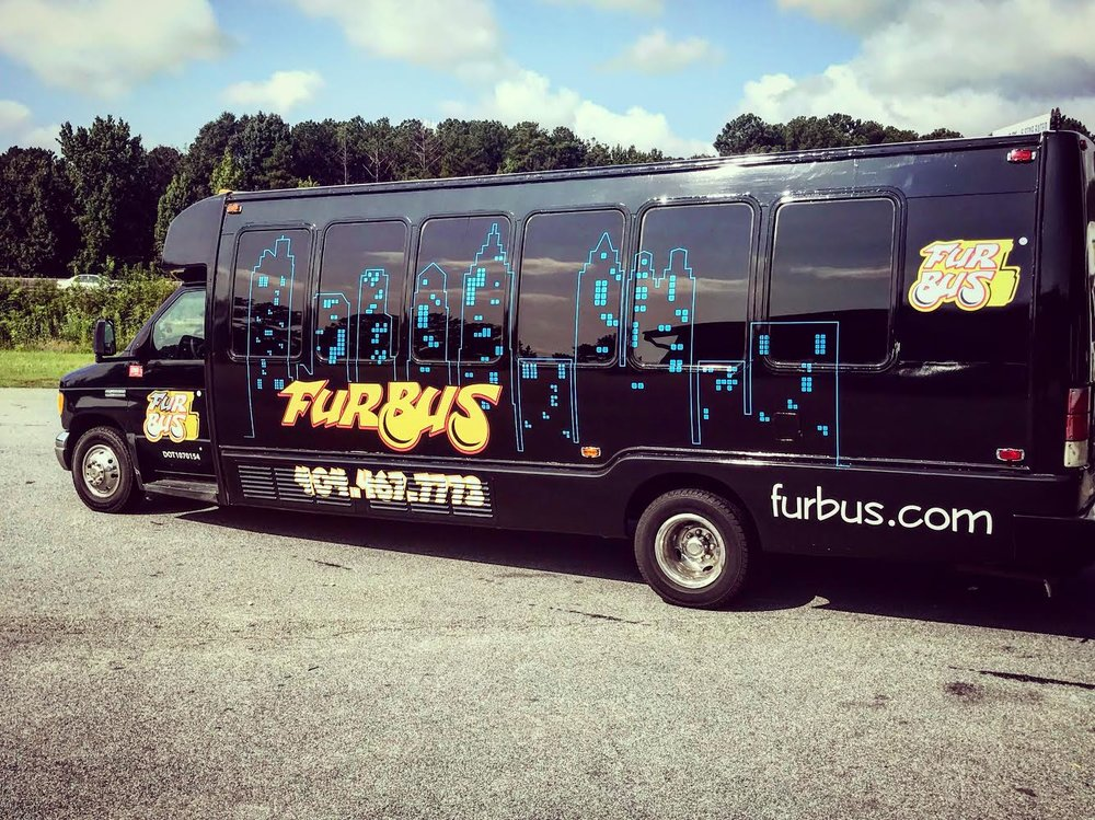Commercial vehicle window tinting - Furbus van with custom graphics