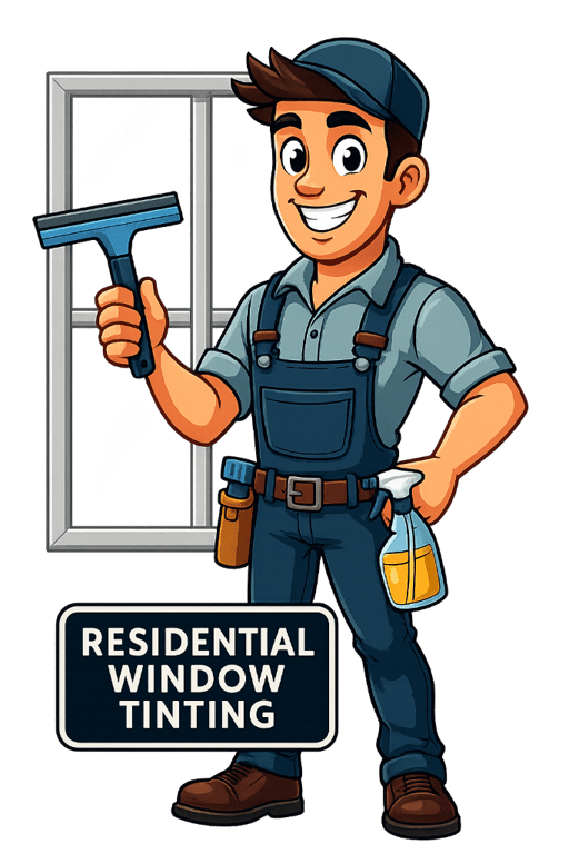 Residential window tinting professional in Atlanta—ceramic film reducing heat and glare with a neutral view