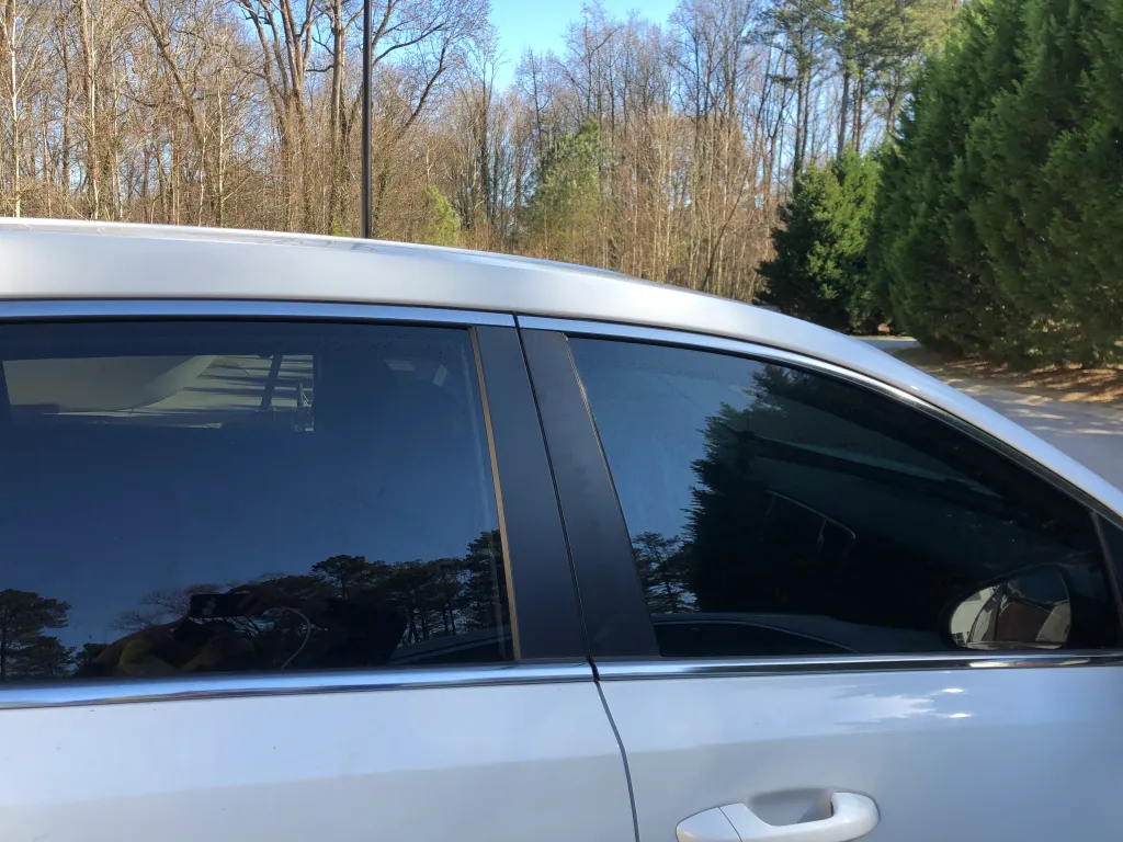 Side profile view of professional window tint installation - clear visibility