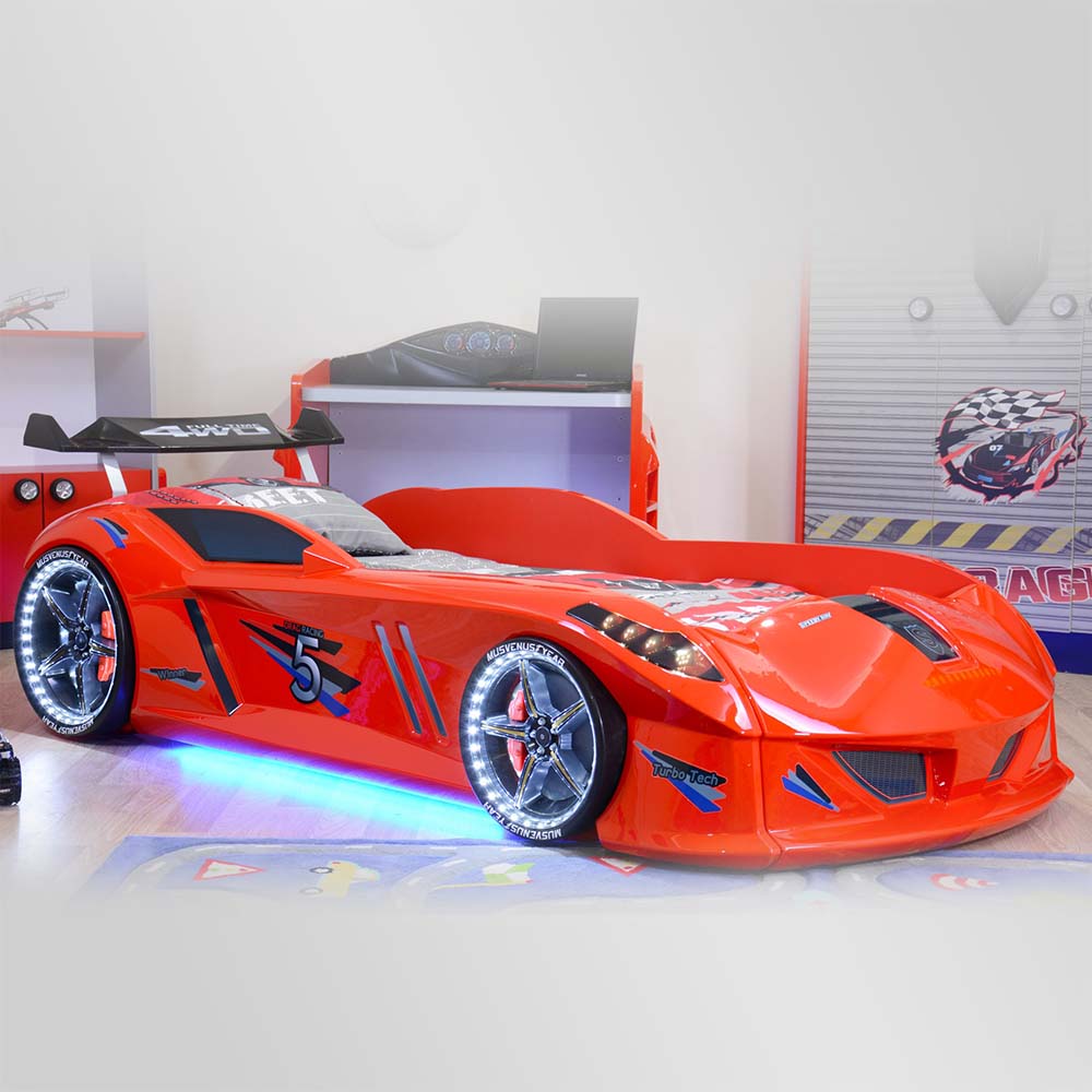 Lit Voiture Enfant Musvenus Turbo Tech Rouge Smallmx Dirt Bike Pit Bike Quads Minimoto