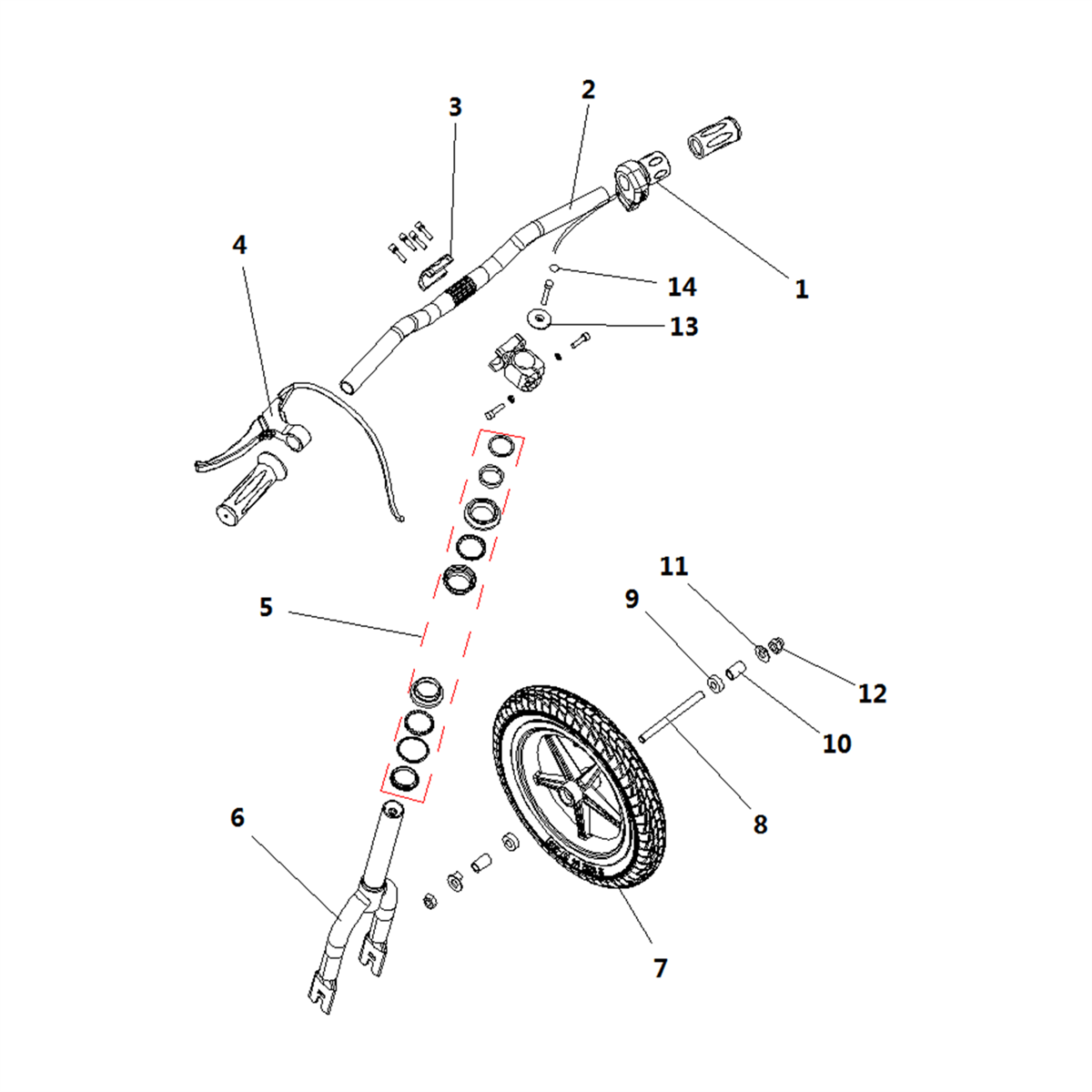 POSTE DE PILOTAGE ET ROUE AVANT