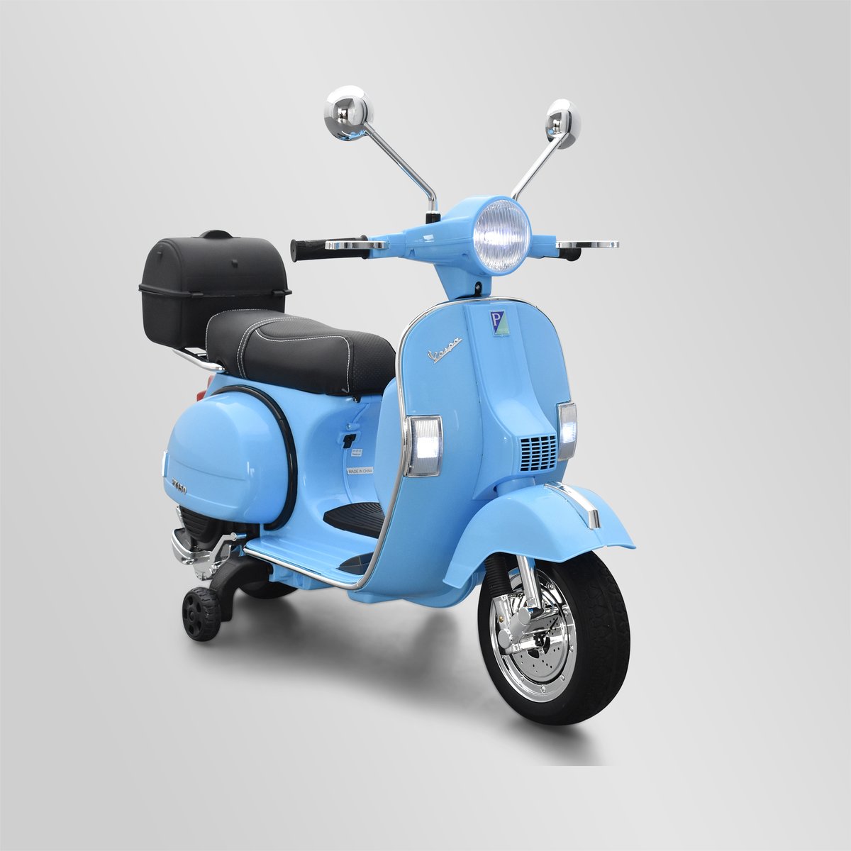 Scooter Piaggio Vespa PX150 électrique 12 volts enfant - bleu - LeM