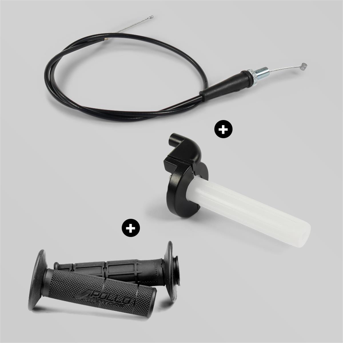 Kit poignee noire avec tirage rapide et cable de gaz Smallmx Dirt