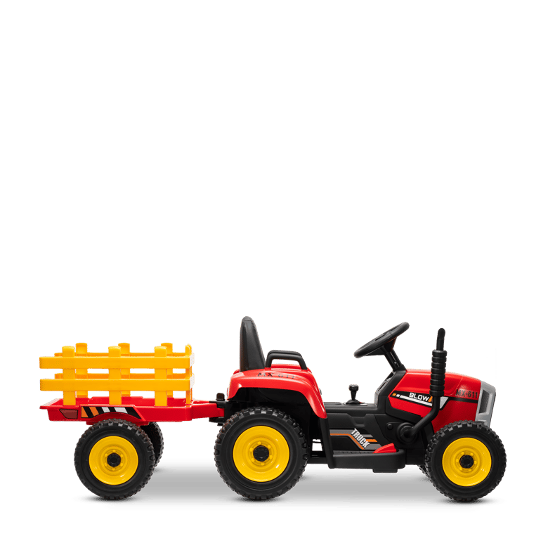 Tracteur électrique 2 En 1 Enfant – Remorque Amovible, LED/musique, Charge 50 Kg, Dès 3 Ans