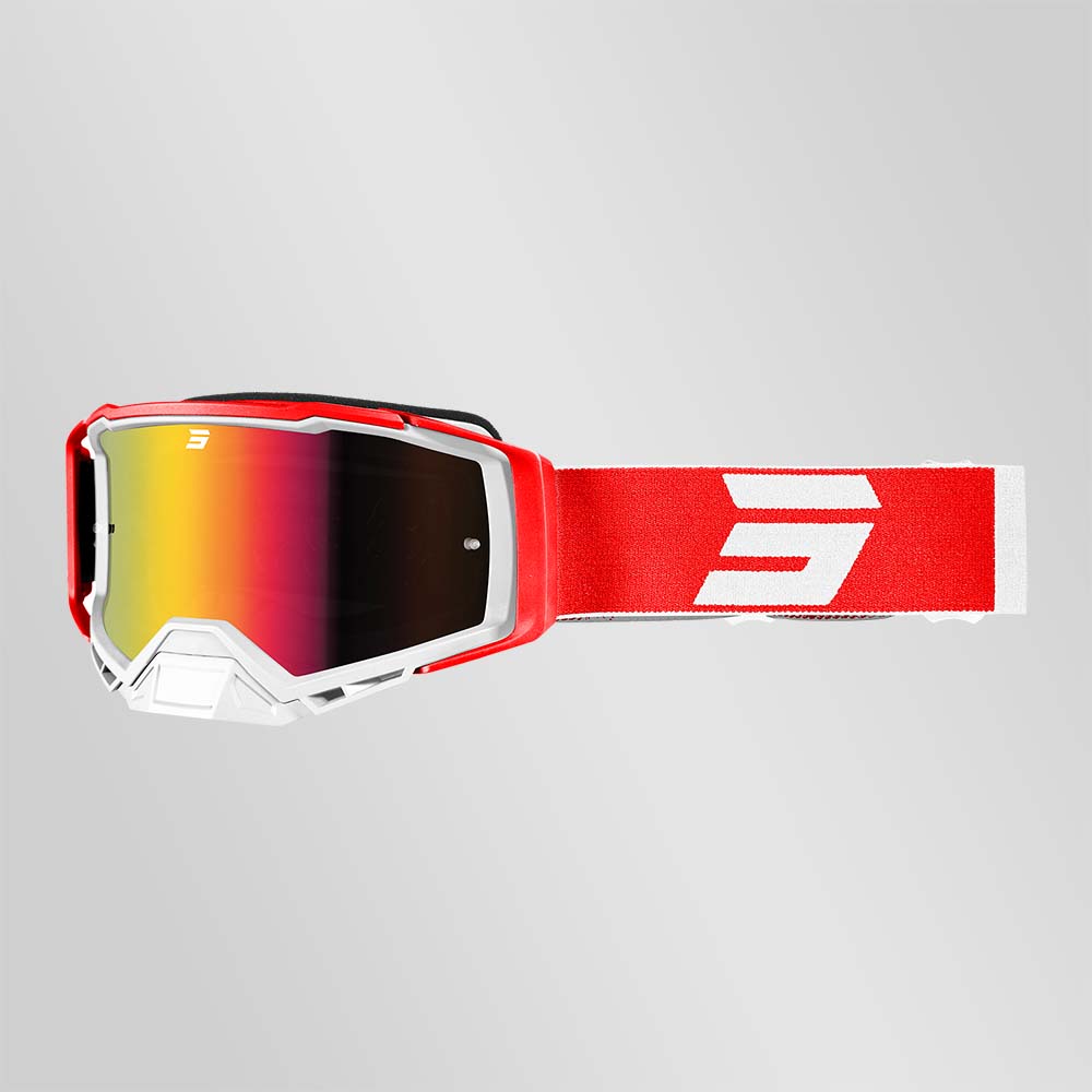 Cross Enduro Moto Lunettes Masque Shot IRIS Rouge Lentille Rouge Brillant  Vente en Ligne 