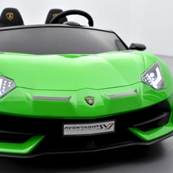 Lamborghini aventador svj verte pour enfant - voiture électrique 2 places 2  x 12v - pack luxe