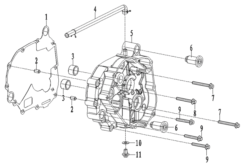 CARTER MOTEUR CENTRAL DROIT