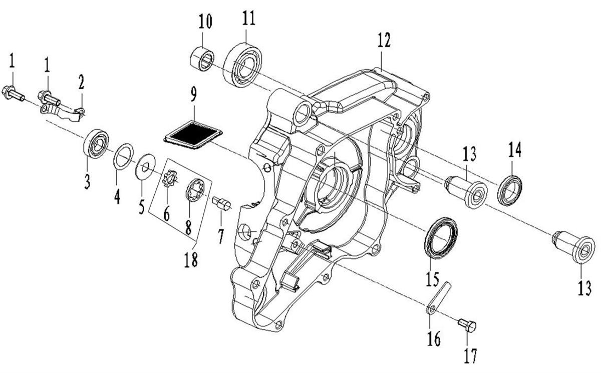 CARTER MOTEUR CENTRAL GAUCHE