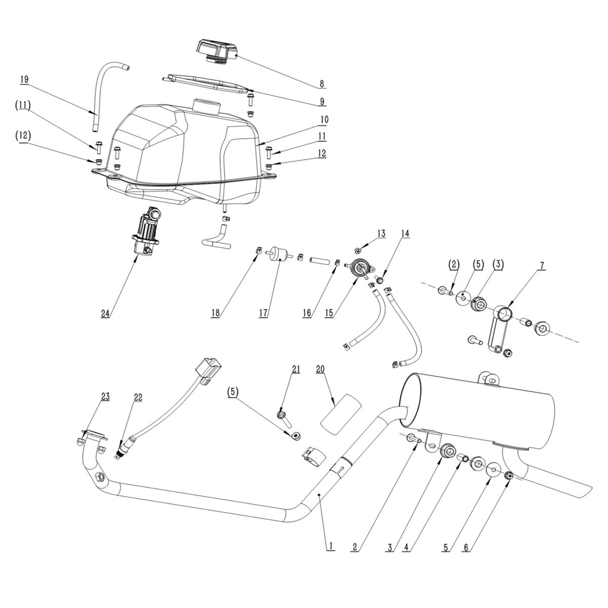 ÉCHAPPEMENT + RÉSERVOIR