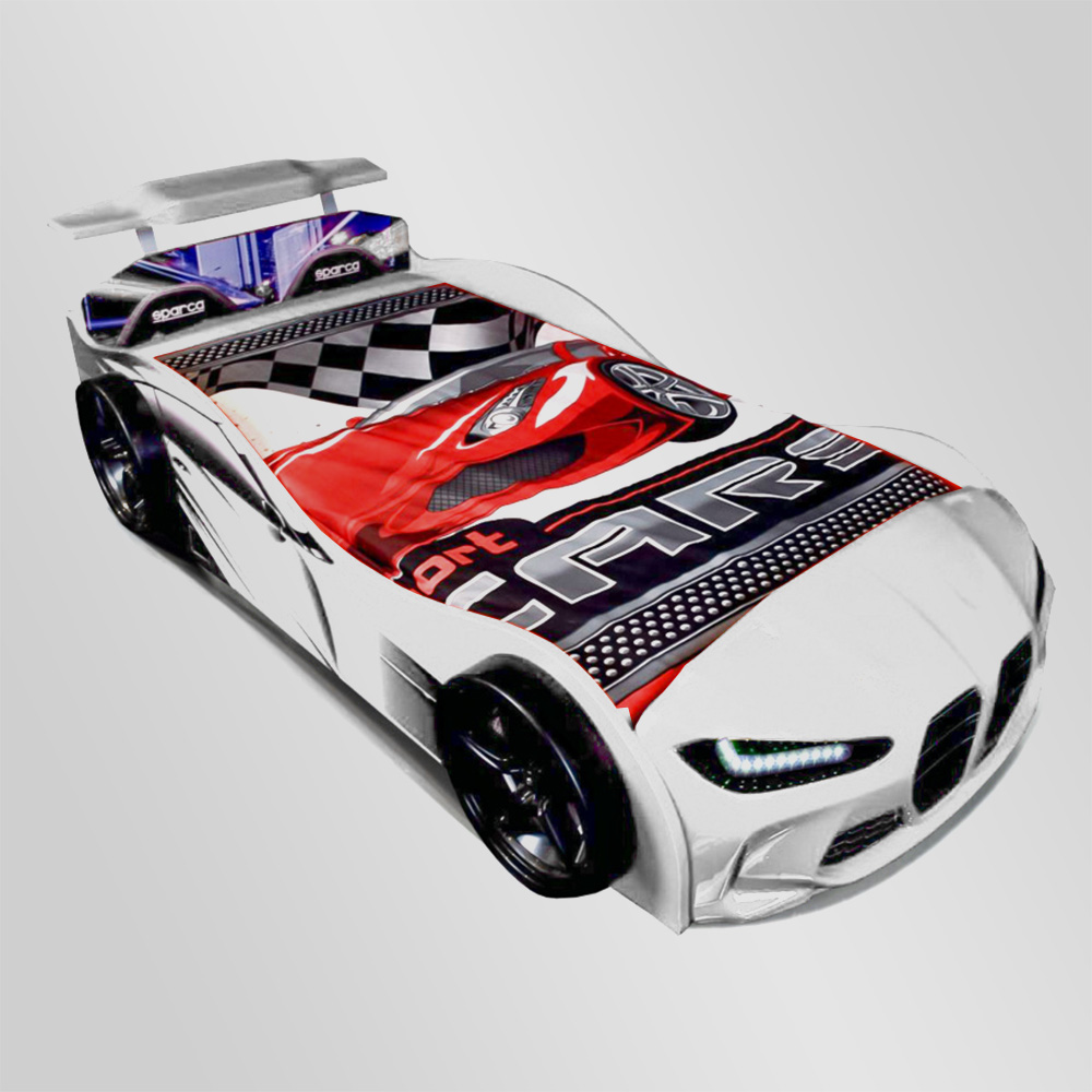 Lit Voiture Enfant M4 Gtx Blanc Smallmx Dirt Bike Pit Bike Quads Minimoto