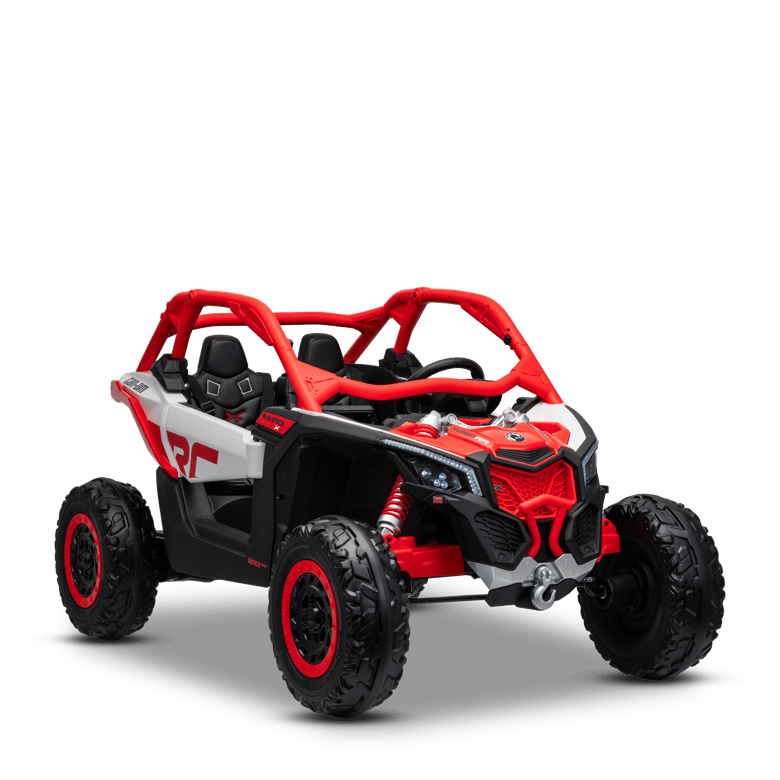 FINOOS Quad Électrique Enfant 24V – Can-Am Renegade 4x4 Avec LED, 4 Moteurs 200W, Batterie 24V 7Ah, Roues EVA (Rouge)