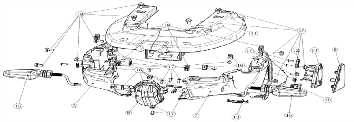 CARENAGE CENTRALE ARRIÈRE