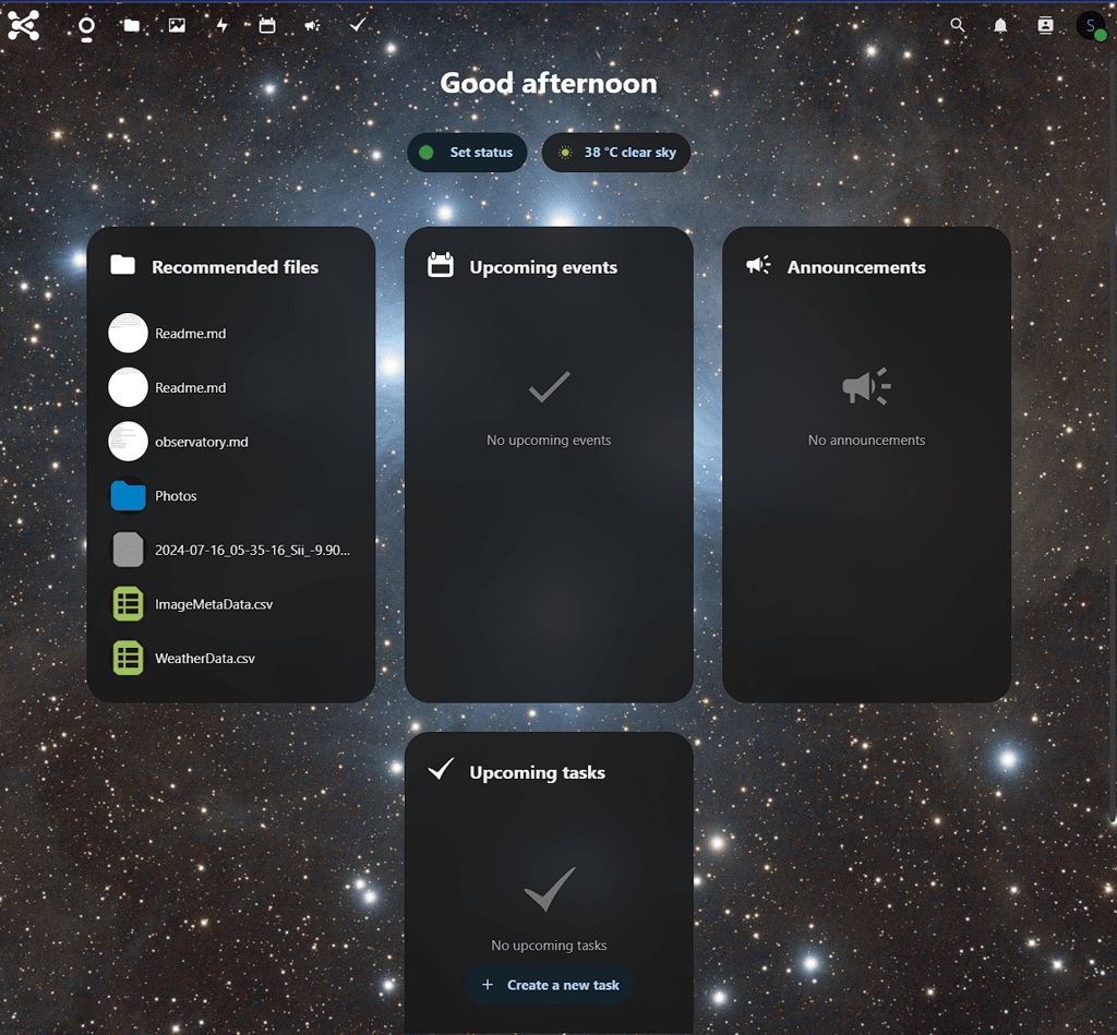 SadrAstro Observatory Nextcloud Imaging Downloads