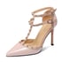 Women Rivet Studded Heeled Sandals 105A - Pink Style A