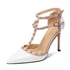 Women Rivet Studded Heeled Sandals 105A - White Style A