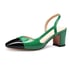 2 Tones Slingback Pumps - PatentGreen