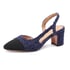 2 Tones Slingback Pumps - NavyBlue