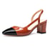 2 Tones Slingback Pumps - PatentTan