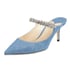 Crystal Arch Strap Mules - Denim 65