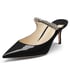 Crystal Arch Strap Mules - Black 65