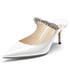 Crystal Arch Strap Mules - White 65