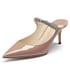 Crystal Arch Strap Mules - Nude 65