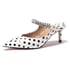 Crystal Arch Strap Mules - White1