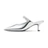 Crystal Arch Strap Mules 65 - Silver