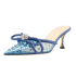 Rhinestone Clear Bow Mules 65 - Blue