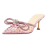 Rhinestone Clear Bow Mules 65 - Pink