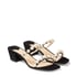 Women Mules Heels Pearl Two Strap Heeled Mules - Black