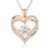 925 Sterling Silver Heart Birthstone Necklace for Women - Golden white