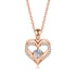 925 Sterling Silver Heart Birthstone Necklace for Women - White