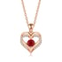 925 Sterling Silver Heart Birthstone Necklace for Women - Red