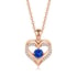925 Sterling Silver Heart Birthstone Necklace for Women - Blue