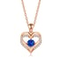 925 Sterling Silver Heart Birthstone Necklace for Women - Blue