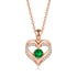 925 Sterling Silver Heart Birthstone Necklace for Women - Green