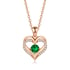 925 Sterling Silver Heart Birthstone Necklace for Women - Green