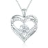 925 Sterling Silver Heart Birthstone Necklace for Women - Sliver White